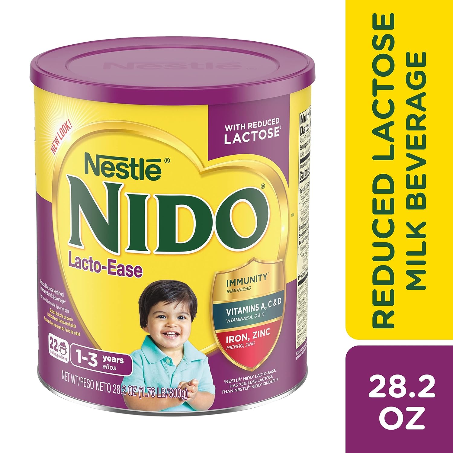 Nestle NIDO Lacto-Ease Toddler Powdered Milk Beverage - 28.2 Oz Canister - Toddler Drink Mix (Pack of 4) - Image 7